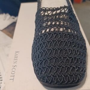 Karen Scott Women's Black Woven Flats